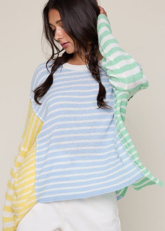 Multicolor Beachy Hi Low Sweater - The Nines