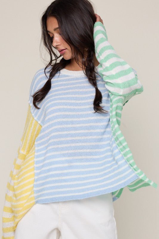 Multicolor Beachy Hi Low Sweater - The Nines