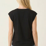 Black Pico Stitched Top - The Nines