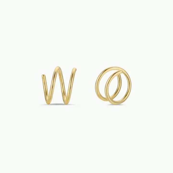 Minimalist Spiral Gold Earrings - The Nines