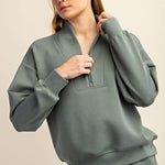 Luxe Scuba Half Zip Pullovers - 7 Colors! - The Nines