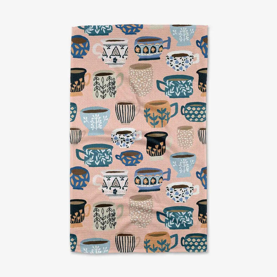 Geometry Les Tasses Tea Towel
