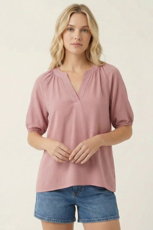 Drew Split Neck Top - 2 Colors! - The Nines