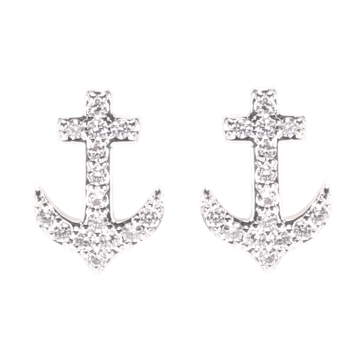 Cross Anchor Earrings - Silver - The Nines