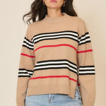 Anna Striped Mocha Sweater - The Nines