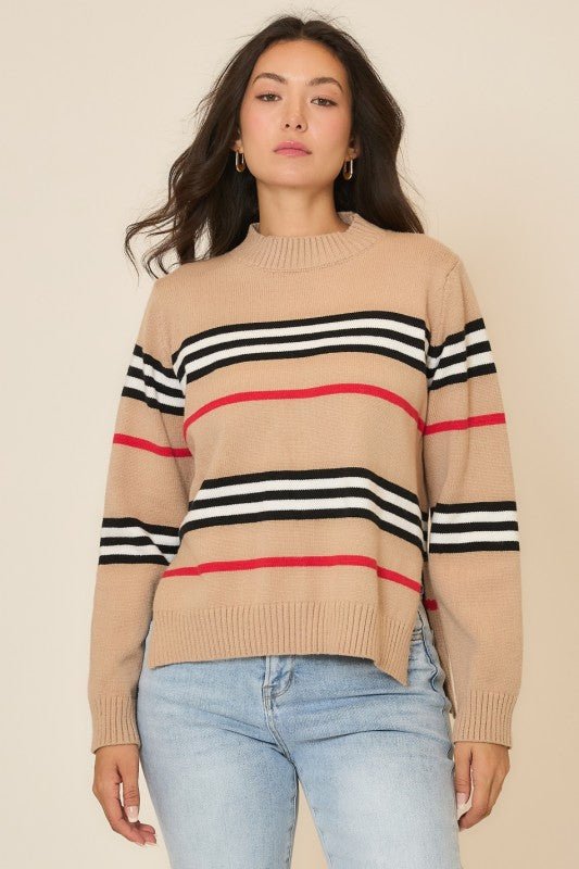 Anna Striped Mocha Sweater - The Nines