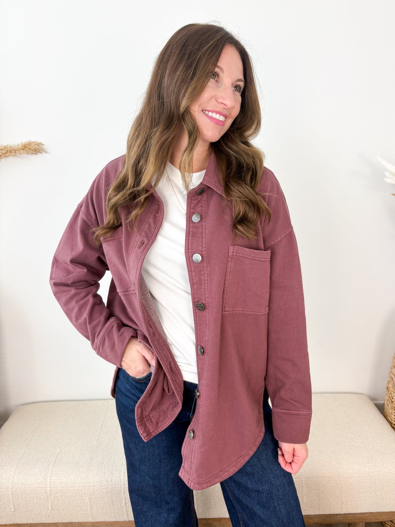 Soft Washed Denim Shacket - 4 colors! - The Nines