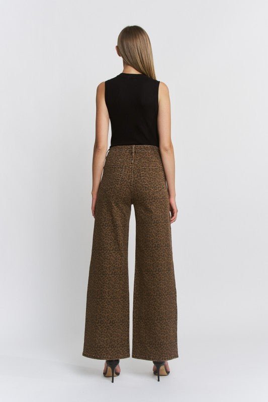 Mica Leopard Wide Leg Jean - The Nines