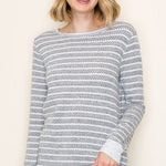 Texture Pattern Striped Top - The Nines