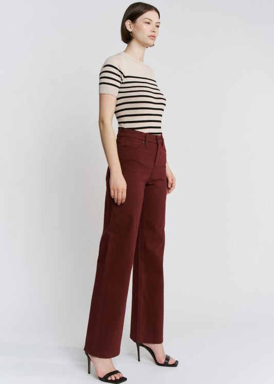 MICA High Rise Burgundy Jean - The Nines