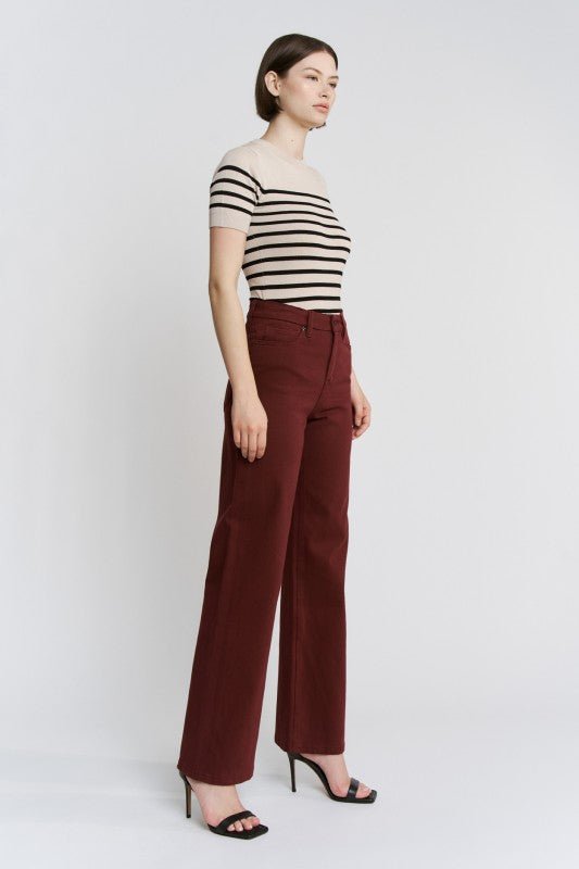 MICA High Rise Burgundy Jean - The Nines