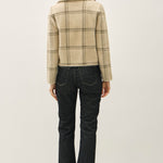 Khaki & Grey Fuzzy Zip Jacket - The Nines