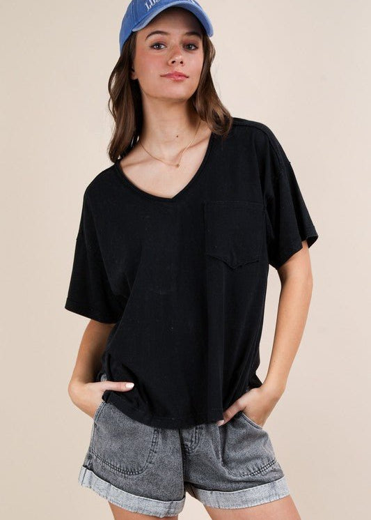 Mineral Washed V - neck tees - 4 Colors! - The Nines