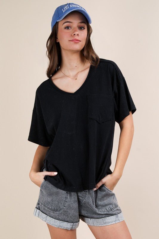 Mineral Washed V - neck tees - 4 Colors! - The Nines