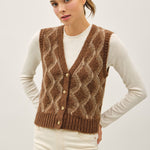 Brown Argyle Sweater Vest - The Nines
