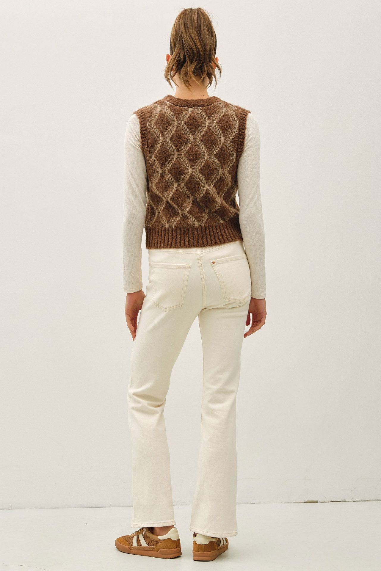 Brown Argyle Sweater Vest - The Nines