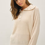 Waffle Snap Button Sweater - 2 Colors! - The Nines