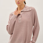 Waffle Snap Button Sweater - 2 Colors! - The Nines