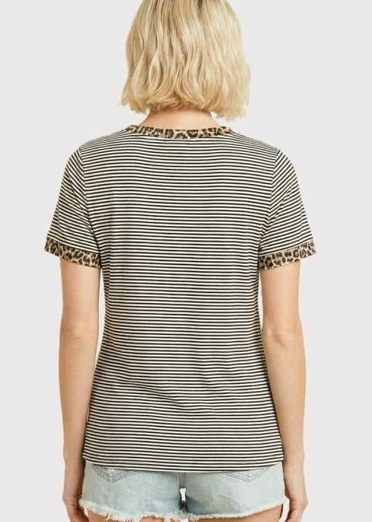 Animal Trim Striped Tee - The Nines