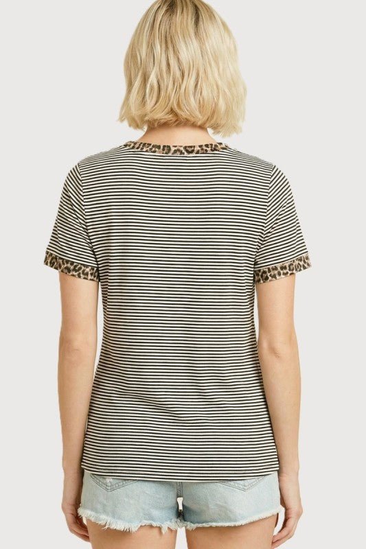 Animal Trim Striped Tee - The Nines