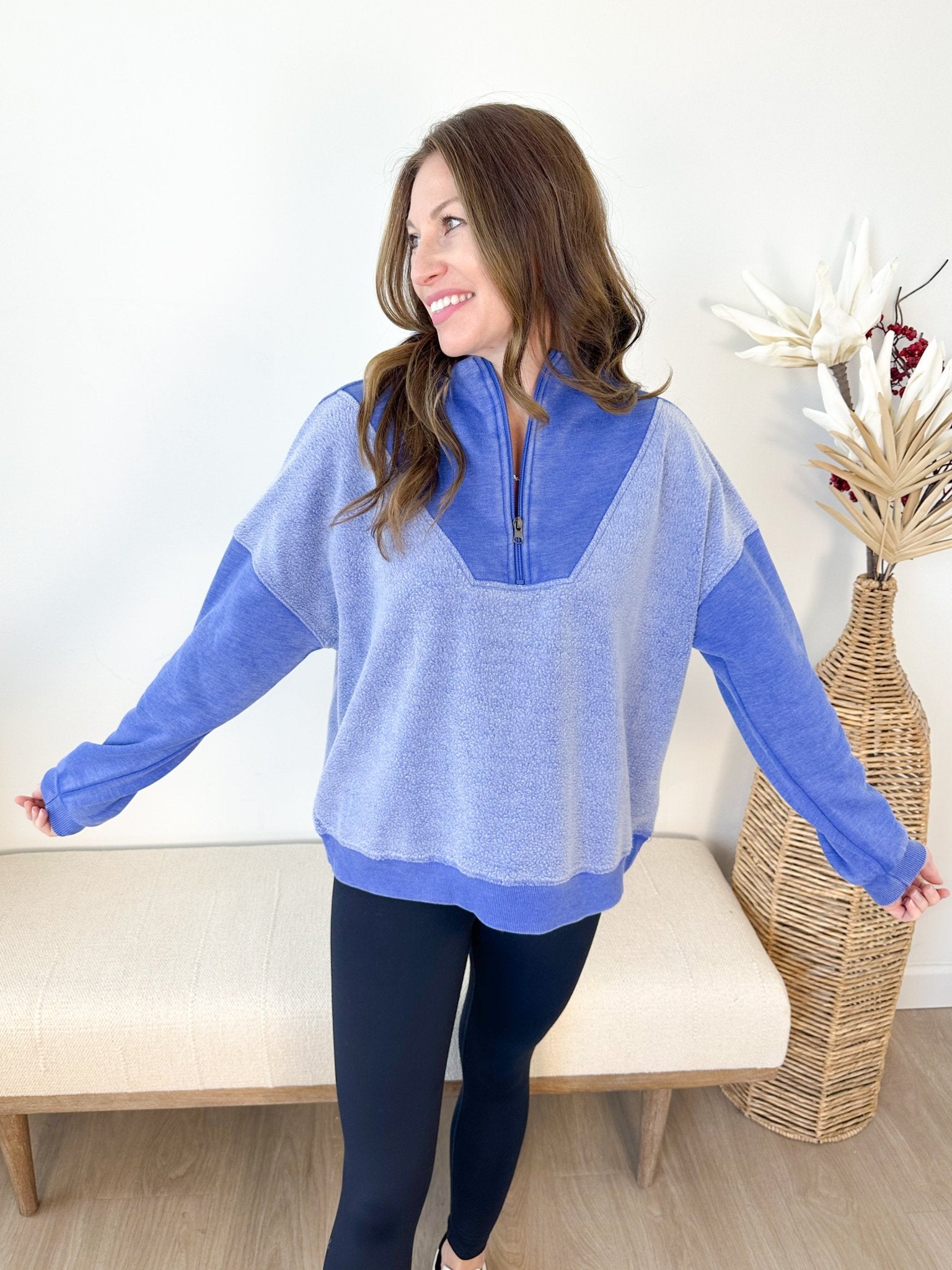 Frosted Blue Quarter Zip - The Nines
