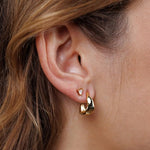 Small Ripple Gold Hoop Earrings - The Nines