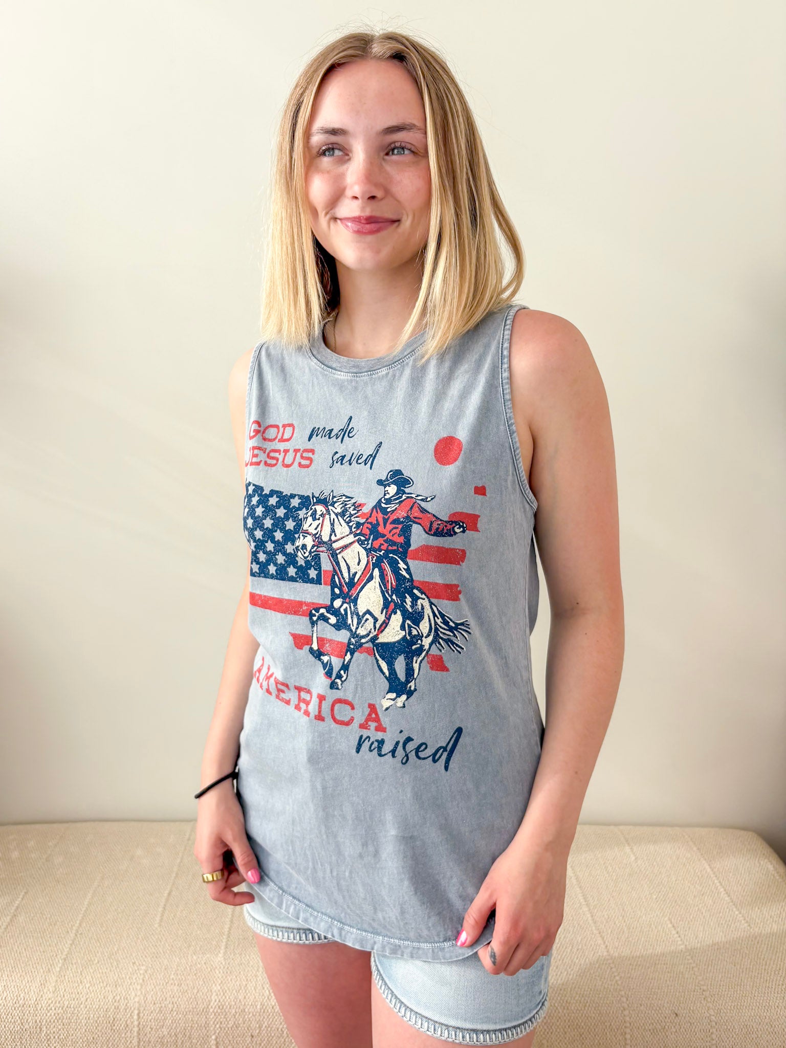 "God Made, Jesus Saved" Graphic Tank