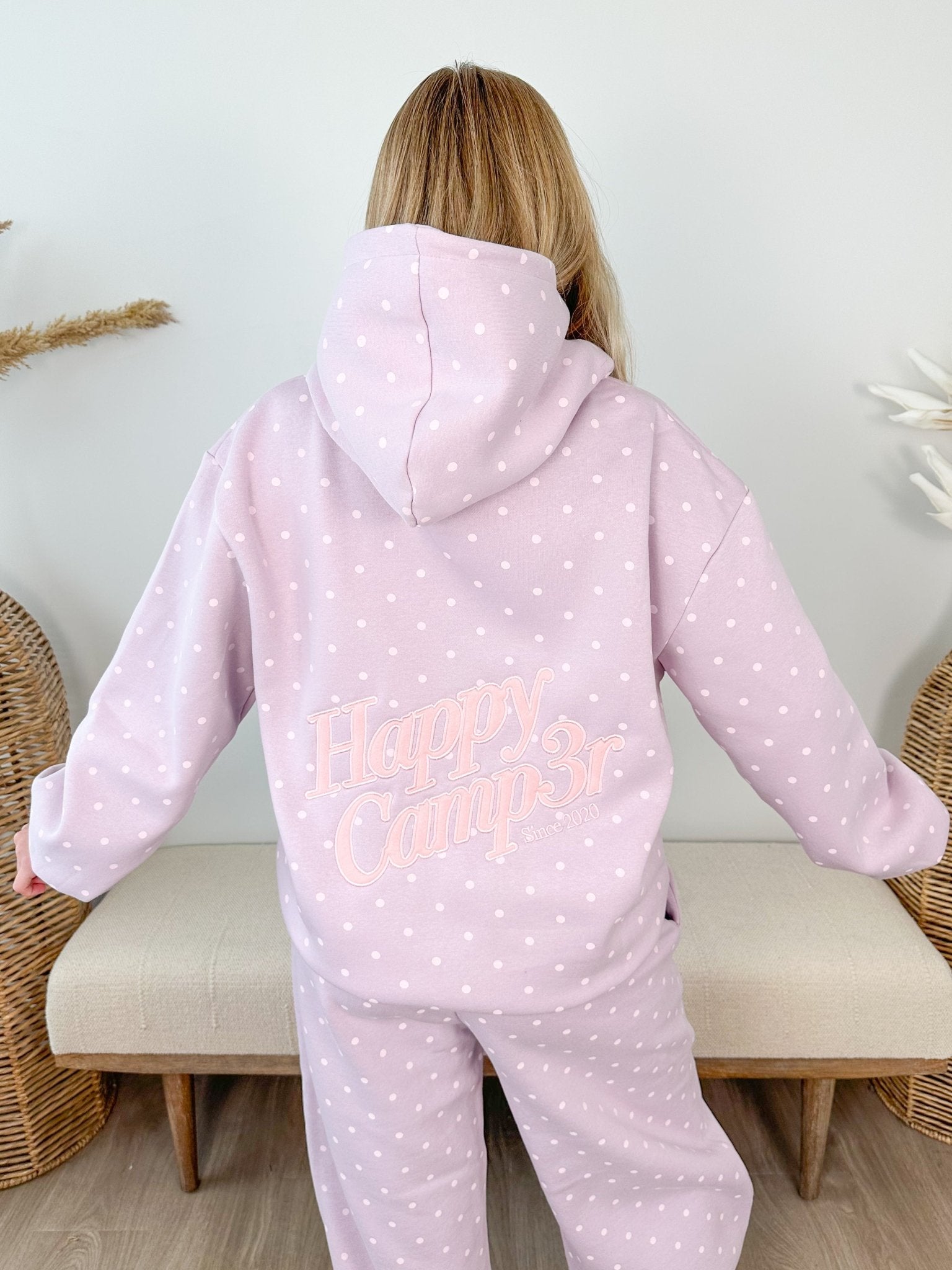 Happy Camp3r Purple Mist Dot Applique Hoodie - The Nines