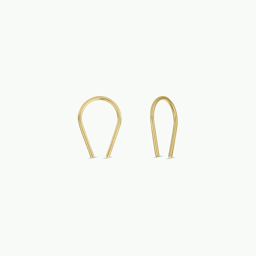 Minimalist Horseshoe Gold Earrings - The Nines