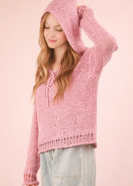 Orchid Summer Knit Hoodie - The Nines