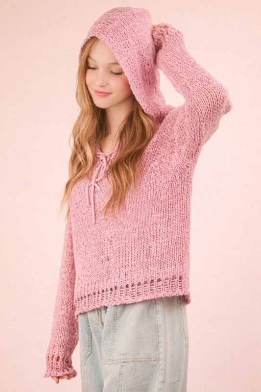 Orchid Summer Knit Hoodie - The Nines
