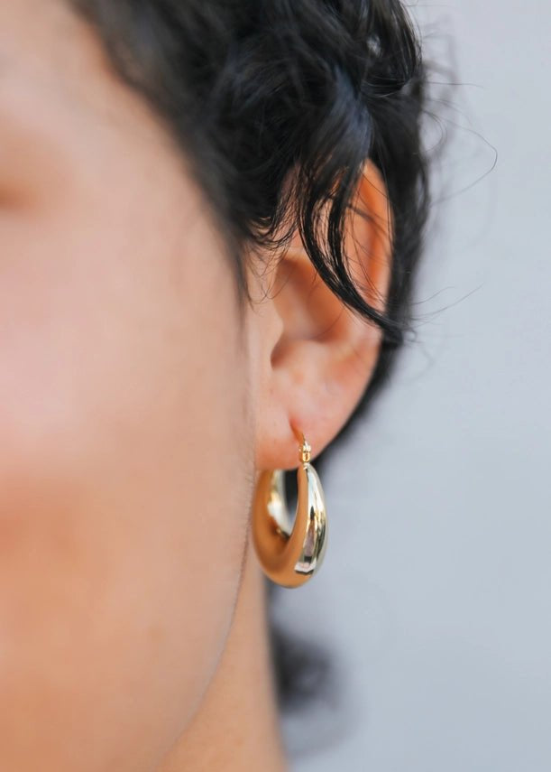 Wide Gold Hoop Earrings - The Nines