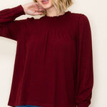 The Best Is Yet To Come Burgundy Smocked Top - The Nines