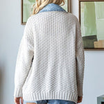 Cream Knit Layered Denim Jacket - The Nines