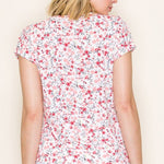 Comfy Floral V - neck Jersey Tee - 2 Colors! - The Nines