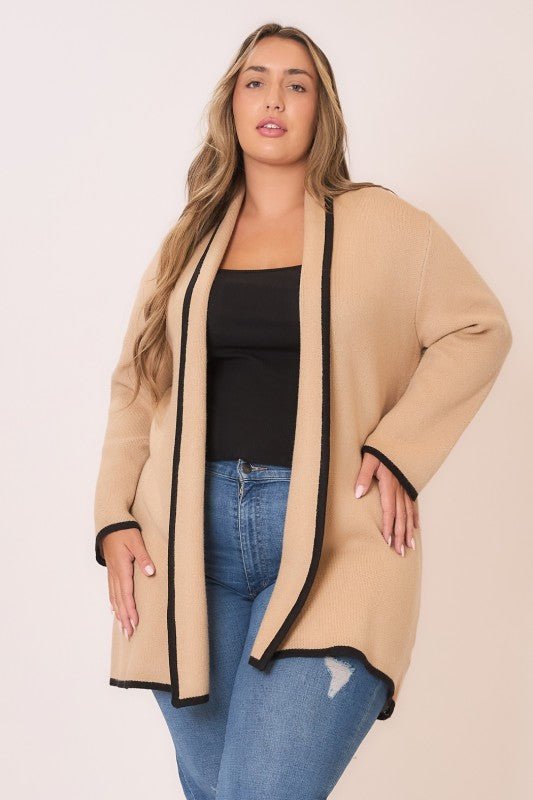Taupe & Black Cardigan - The Nines