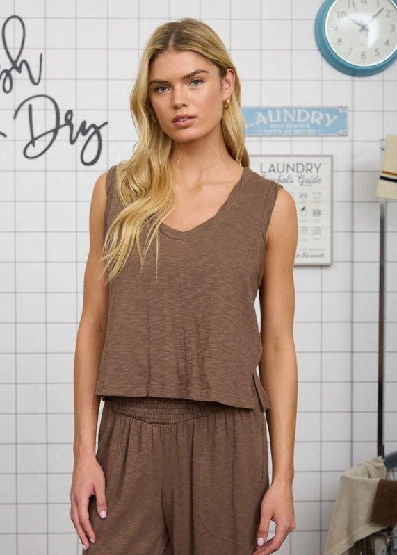 Brown Heathered Tank Top - The Nines