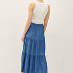 Medium Wash Denim Tencel Maxi Skirt - The Nines