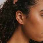 Champagne CZ Crawler Gold Earrings - The Nines