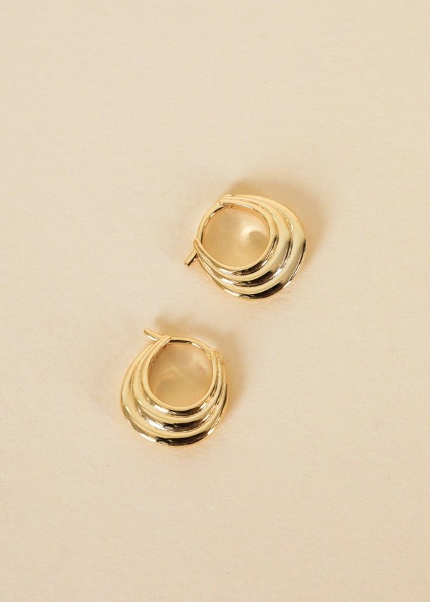 Triple Arch Gold Hoop Earrings - The Nines