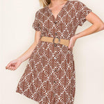 Geo Print Belted Dress - The Nines