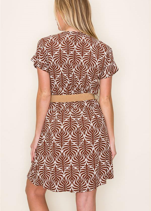 Geo Print Belted Dress - The Nines