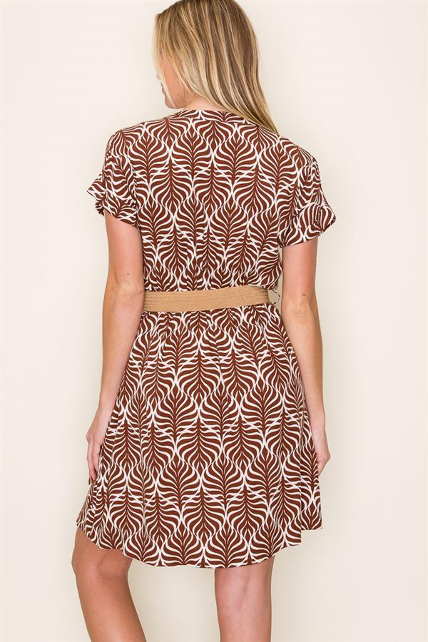 Geo Print Belted Dress - The Nines