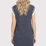 Nicole Navy Striped Pocket Dress - The Nines