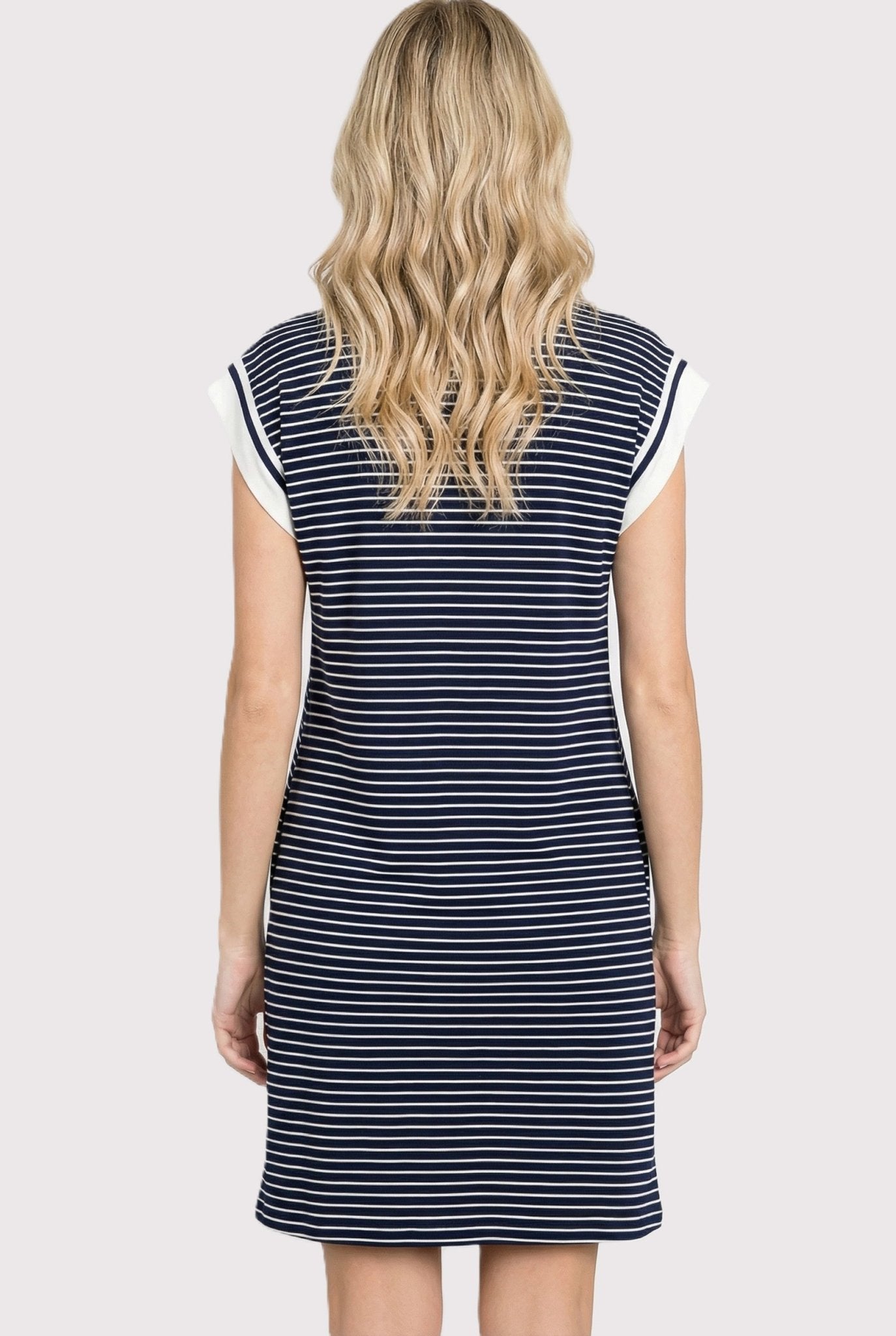 Nicole Navy Striped Pocket Dress - The Nines