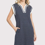 Nicole Navy Striped Pocket Dress - The Nines