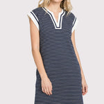 Nicole Navy Striped Pocket Dress - The Nines