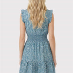 Dusty Teal Smocked Waist Dress - The Nines
