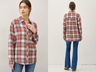 Rosewood Plaid Top - The Nines
