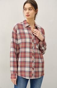 Rosewood Plaid Top - The Nines
